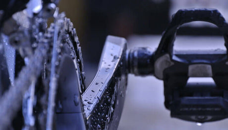 bicycle handlebars with water drops