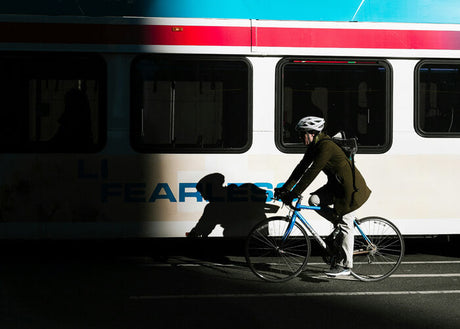 a person rides  bike for commuting